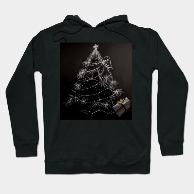 A Simple Christmas Tree in Dark Background Hoodie by fistikci